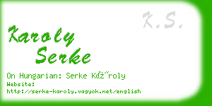 karoly serke business card